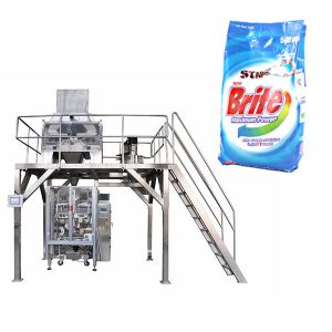 4 cabezas de pesaje lineal detergente detergente en polvo máquina de embalaje